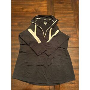 Nike Dri-FIT Black Long Sleeve Running Top Large Half Zip Pullover Ladiies